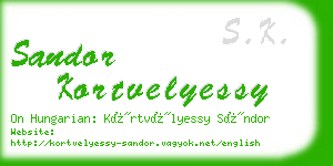 sandor kortvelyessy business card